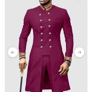 TACOHEAL Double-breasted Embroidered Suit Dashiki